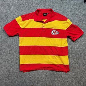 Kansas City Chiefs NFL Official Striped Red Yellow Mens Polo XX-Large Superbowl